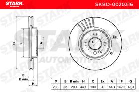 STARK RECAMBIOS SKBD0020316 - BRAKE DISC