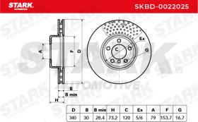 STARK RECAMBIOS SKBD0022025 - BRAKE DISC