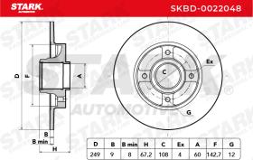 STARK RECAMBIOS SKBD0022048 - BRAKE DISC