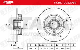 STARK RECAMBIOS SKBD0022089 - BRAKE DISC