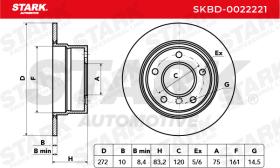 STARK RECAMBIOS SKBD0022221 - BRAKE DISC