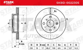 STARK RECAMBIOS SKBD0022305 - BRAKE DISC