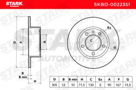 STARK RECAMBIOS SKBD0022351 - BRAKE DISC