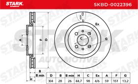 STARK RECAMBIOS SKBD0022396 - BRAKE DISC