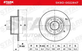 STARK RECAMBIOS SKBD0022847 - BRAKE DISC