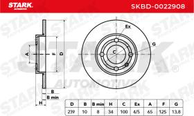 STARK RECAMBIOS SKBD0022908 - BRAKE DISC