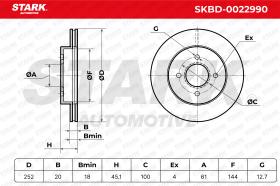 STARK RECAMBIOS SKBD0022990 - BRAKE DISC