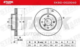 STARK RECAMBIOS SKBD0023040 - BRAKE DISC