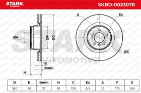 STARK RECAMBIOS SKBD0023078 - BRAKE DISC