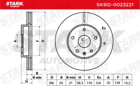 STARK RECAMBIOS SKBD0023221 - BRAKE DISC