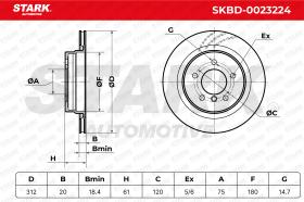 STARK RECAMBIOS SKBD0023224 - BRAKE DISC