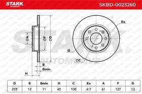 STARK RECAMBIOS SKBD0023260 - BRAKE DISC