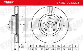 STARK RECAMBIOS SKBD0023273 - BRAKE DISC