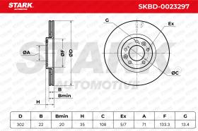 STARK RECAMBIOS SKBD0023297 - BRAKE DISC