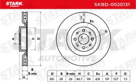 STARK RECAMBIOS SKBD0020131 - BRAKE DISC