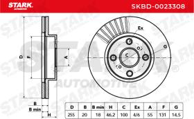 STARK RECAMBIOS SKBD0023308 - BRAKE DISC