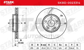 STARK RECAMBIOS SKBD0023314 - BRAKE DISC