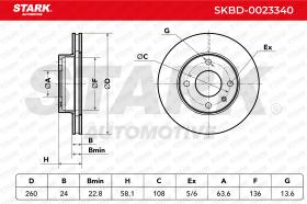 STARK RECAMBIOS SKBD0023340 - BRAKE DISC