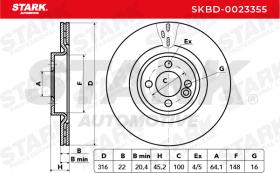 STARK RECAMBIOS SKBD0023355 - BRAKE DISC