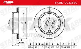 STARK RECAMBIOS SKBD0023380 - BRAKE DISC