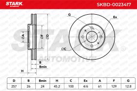 STARK RECAMBIOS SKBD0023417 - BRAKE DISC