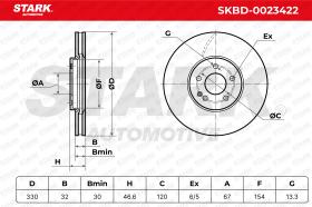 STARK RECAMBIOS SKBD0023422 - BRAKE DISC