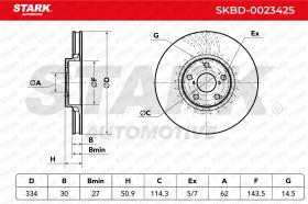 STARK RECAMBIOS SKBD0023425 - BRAKE DISC