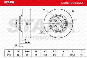 STARK RECAMBIOS SKBD0023453 - BRAKE DISC