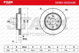 STARK RECAMBIOS SKBD0023456 - BRAKE DISC