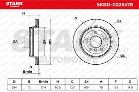 STARK RECAMBIOS SKBD0023478 - BRAKE DISC