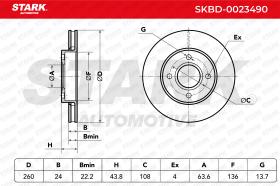 STARK RECAMBIOS SKBD0023490 - BRAKE DISC