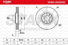 STARK RECAMBIOS SKBD0023535 - BRAKE DISC