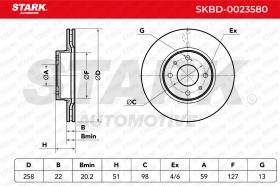 STARK RECAMBIOS SKBD0023580 - BRAKE DISC