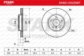 STARK RECAMBIOS SKBD0023587 - BRAKE DISC