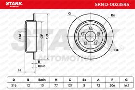 STARK RECAMBIOS SKBD0023595 - BRAKE DISC