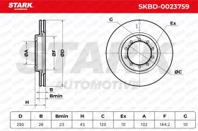 STARK RECAMBIOS SKBD0023759 - BRAKE DISC