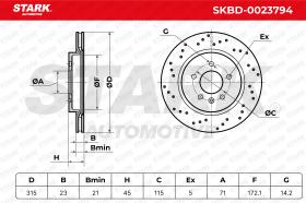 STARK RECAMBIOS SKBD0023794 - BRAKE DISC