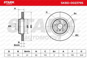 STARK RECAMBIOS SKBD0023795 - BRAKE DISC