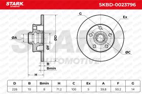 STARK RECAMBIOS SKBD0023796 - BRAKE DISC