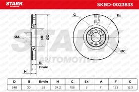 STARK RECAMBIOS SKBD0023833 - BRAKE DISC