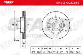 STARK RECAMBIOS SKBD0023838 - BRAKE DISC