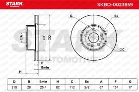 STARK RECAMBIOS SKBD0023859 - BRAKE DISC