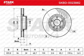 STARK RECAMBIOS SKBD0023882 - BRAKE DISC