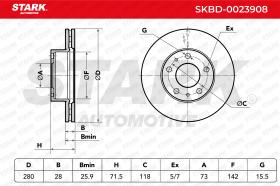 STARK RECAMBIOS SKBD0023908 - BRAKE DISC