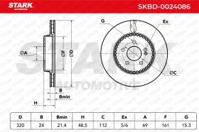 STARK RECAMBIOS SKBD0024086 - BRAKE DISC