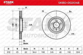 STARK RECAMBIOS SKBD0024148 - BRAKE DISC