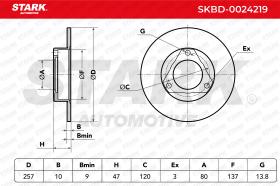 STARK RECAMBIOS SKBD0024219 - BRAKE DISC