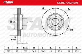 STARK RECAMBIOS SKBD0024505 - BRAKE DISC