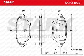 STARK RECAMBIOS SKFO1024 - BRAKE PAD SET, DISC BRAKE