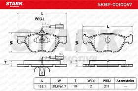 STARK RECAMBIOS SKBP0010057 - BRAKE PAD SET, DISC BRAKE